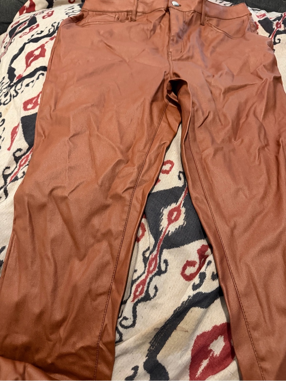 Women’s Brown Leather-Look Pants - Stylish Casual Wear